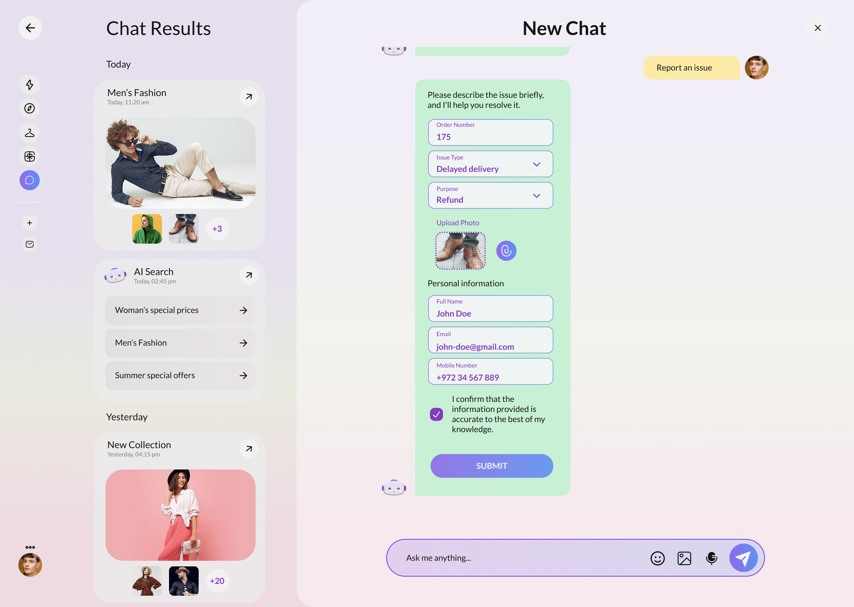 Gaia — report an issue form