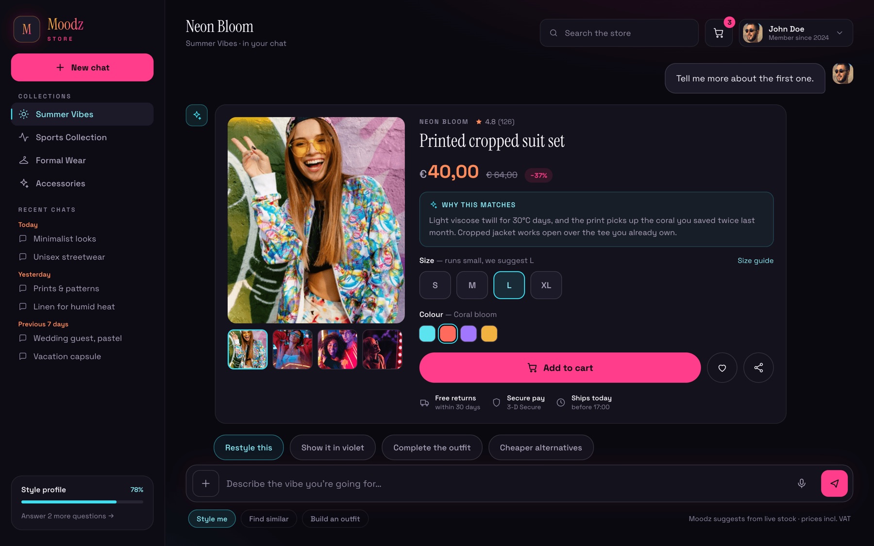 Moods desktop — Product