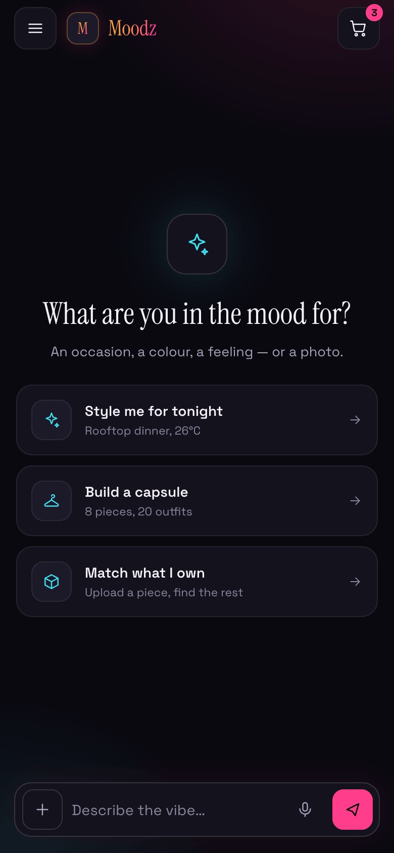 Moods mobile — New chat