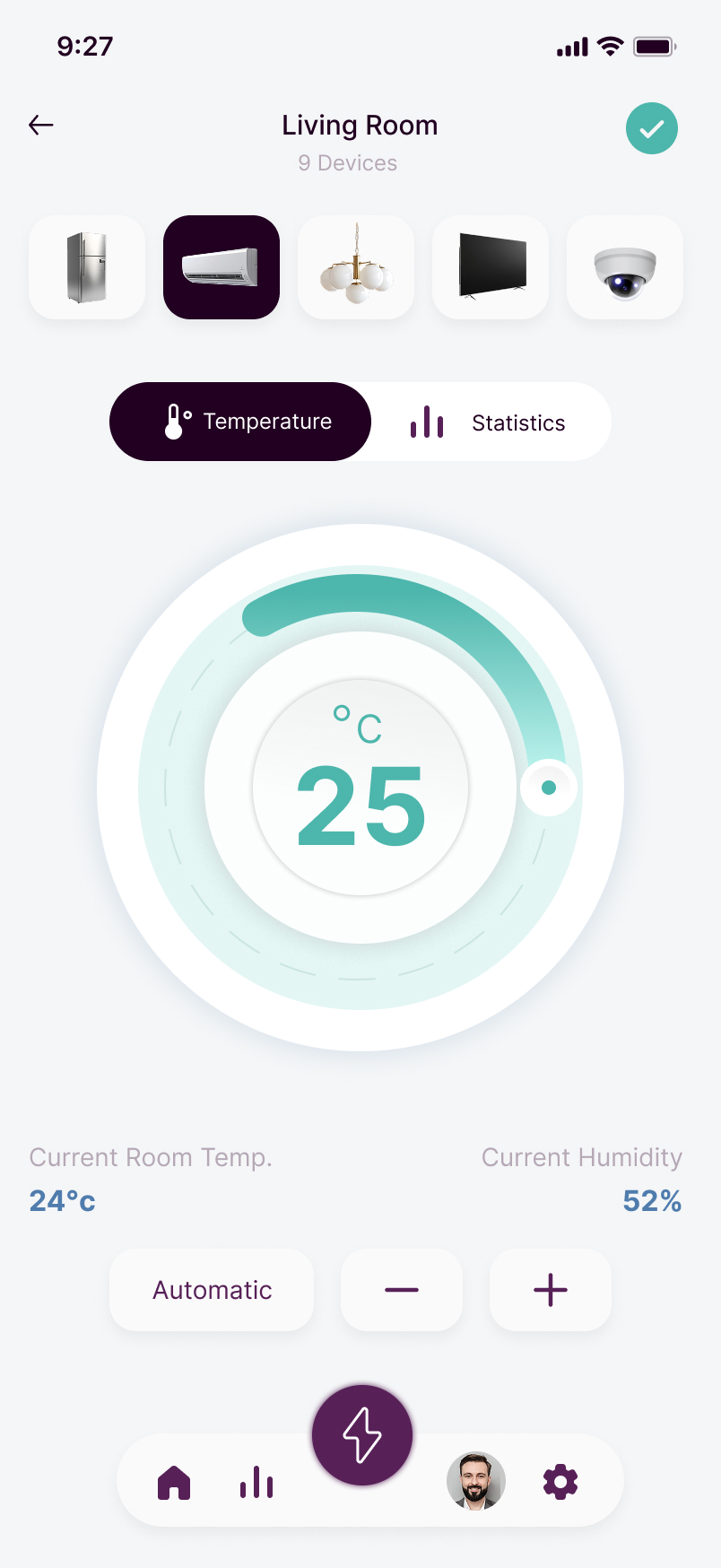 Msheireb app — temperature dial control